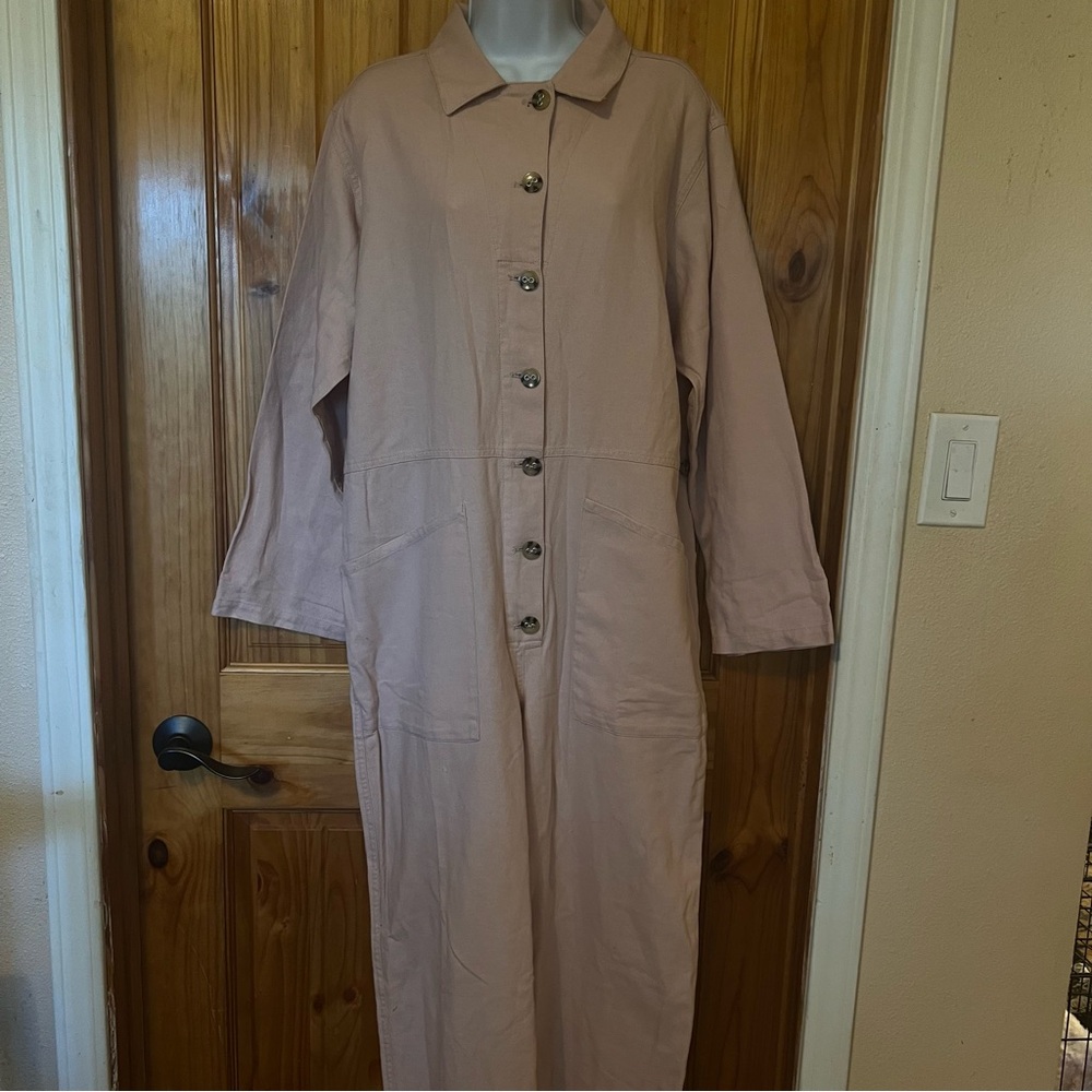 ASOS Blush Pink Button-Up Jumpsuit